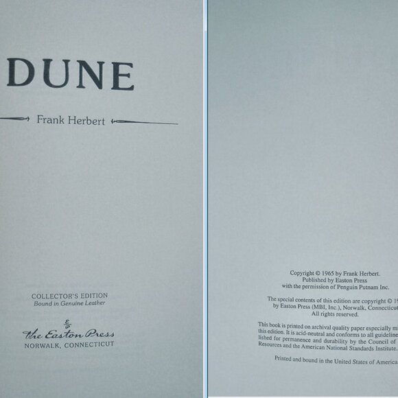 DUNE by Frank Herbert Easton Press Leather Memorial Edition 1987 - Picture 3 of 7